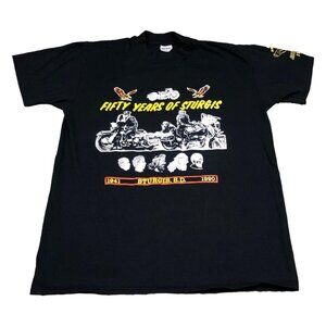 Vintage 1990 Sturgis Bike Week 50th Anniversary Shirt Adult Size‎ Large